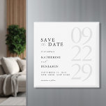Modern Black and White Minimalist Wedding マグネット<br><div class="desc">Easily personalize your wedding save the date cards with this editable template. Features minimal elegant typography design in black and white color.</div>