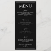 Modern black and white minimalist wedding メニュー (正面)
