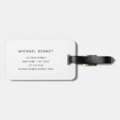 Modern Black And White Monogram ラゲッジタグ (裏面横)