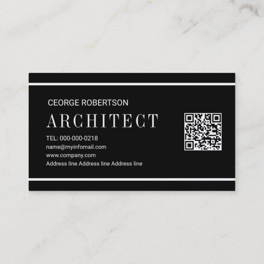 Modern black and white monogram geometric 名刺 (裏面)