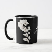 Modern Black and White Orchid Monogram マグカップ (左)