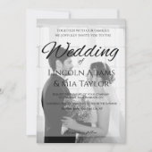 Modern Black and White Overlay Wedding Invitation 招待状 (正面)