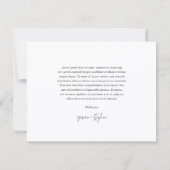 Modern Black and White Photo Chic Wedding サンキューカード (裏面)