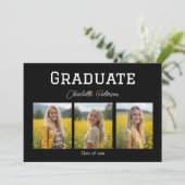 Modern Black and White Photo Grad Announcement 招待状 (スタンド正面)