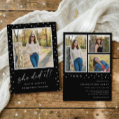 Modern Black and White Photo Graduation 招待状