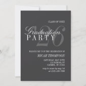 Modern Black and White Photo Graduation Party 招待状 (正面)