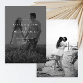 Modern Black and White Photo Minimalist Wedding 招待状