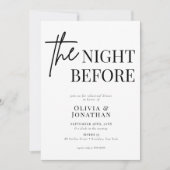 Modern Black and White Photo Rehearsal Dinner 招待状 (正面)