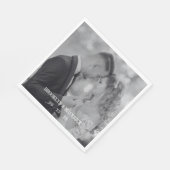 Modern Black And White Photo Wedding スタンダードランチョンナプキン (角)