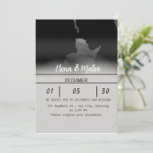 Modern Black and White Photo Wedding Invitation 招待状 (スタンド正面)