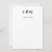Modern Black and White Photo Wedding Invitation 招待状 (裏面)