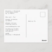 Modern Black and White Photo Wedding Save The Date ポストカード (裏面)