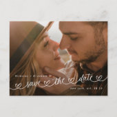 Modern Black and White Photo Wedding Save The Date ポストカード (正面)