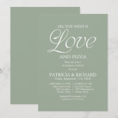 Modern Black and White Pizza Wedding Rehearsal 招待状 (正面/裏面)
