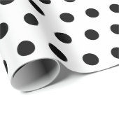 Modern Black and White Polka Dots Pattern ラッピングペーパー (ロールコーナー)