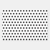 Modern Black and White Polka Dots Patterned ラッピングペーパーシート (正面3)