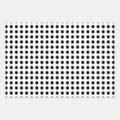 Modern Black and White Polka Dots Patterned ラッピングペーパーシート (正面2)