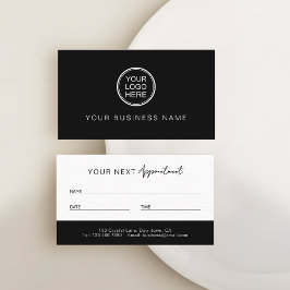 Modern Black and White Professional 予約カード