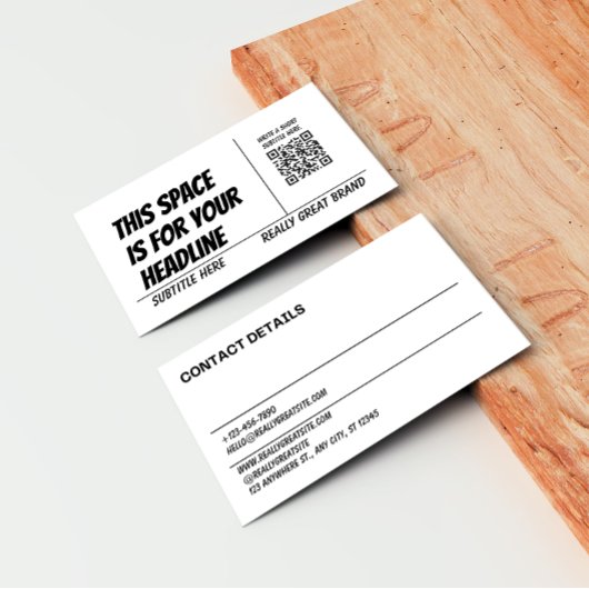 Modern Black and White QR Code Business Card 名刺