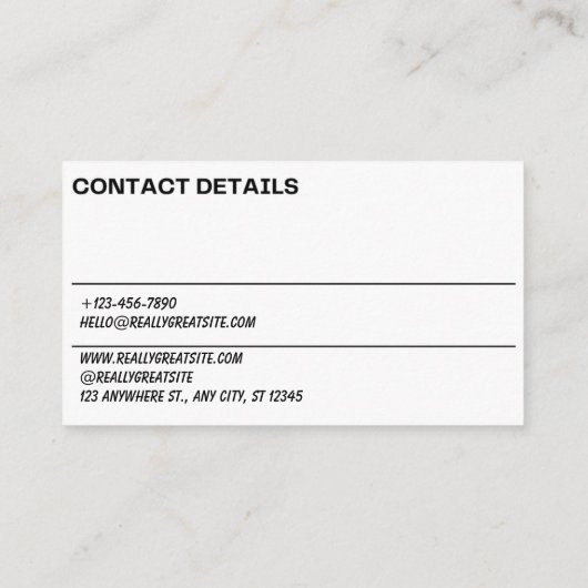 Modern Black and White QR Code Business Card 名刺 (裏面)