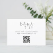 Modern Black and White QR Code Chic Wedding 出欠カード (スタンド正面)
