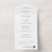 Modern Black and White QR Code Classy Wedding オールインワン招待状 (内側)