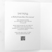 Modern Black and White QR Code Classy Wedding 三つ折り招待状 (内部最初)