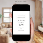 Modern Black and White QR Code Wedding セーブザデート