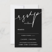 Modern Black and White QR Code Wedding RSVP (正面)