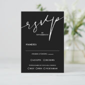 Modern Black and White QR Code Wedding RSVP (スタンド正面)