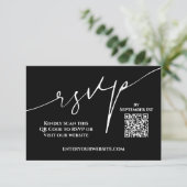 Modern Black and White QR Code Wedding RSVP (スタンド正面)