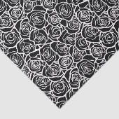 Modern Black and White Roses Chic Floral Pattern  薄葉紙 (詳細)