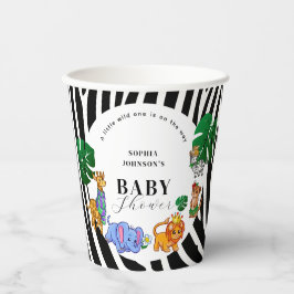 Modern Black and White Safari Animals Baby Shower 紙コップ