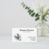 Modern Black and White Scorpion Tattoo Artist  名刺 (スタンド正面)