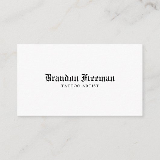 Modern Black and White Scorpion Tattoo Artist  名刺 (裏面)