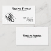 Modern Black and White Scorpion Tattoo Artist  名刺 (正面/裏面)