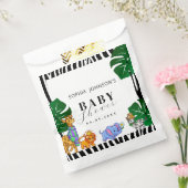 Modern Black and White Stripe Safari Baby Shower フェイバーバッグ (封をした状態)