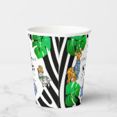 Modern Black and White Stripe Safari  Baby Shower  紙コップ (右)