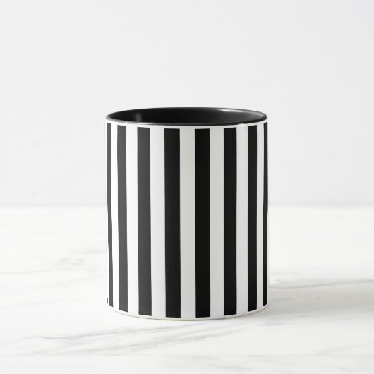 Modern Black and White Striped Combo Mug マグカップ (中央)