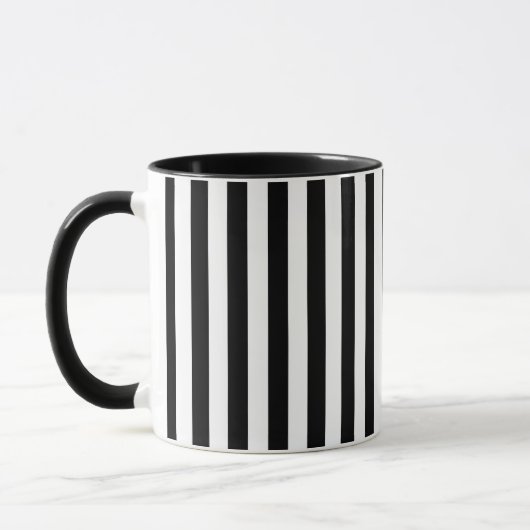 Modern Black and White Striped Combo Mug マグカップ (左)