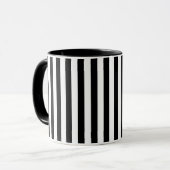 Modern Black and White Striped Combo Mug マグカップ (正面左)