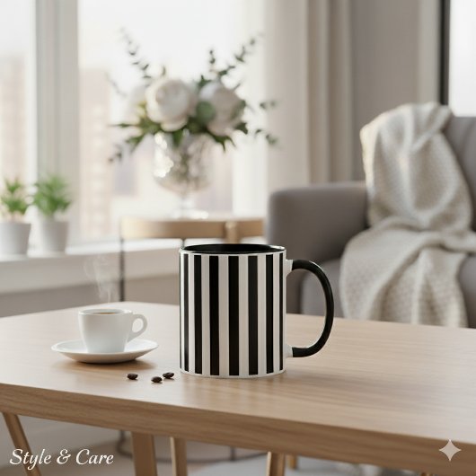Modern Black and White Striped Combo Mug マグカップ