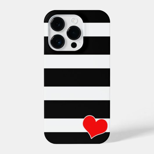 Modern Black and White Striped iPhoneケース (裏面)