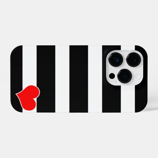 Modern Black and White Striped iPhoneケース (裏面横)
