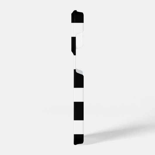 Modern Black and White Striped iPhoneケース (左側面)