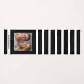Modern Black And White Striped Personalized Photo ヨガマット (正面(横))