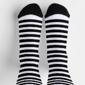Modern Black and White Stripes ソックス (上部)