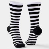 Modern Black and White Stripes ソックス (傾斜あり)