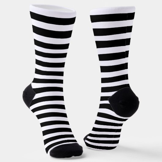 Modern Black and White Stripes ソックス (傾斜あり)