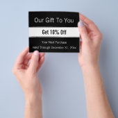 Modern Black and White Template Business Discount チラシ (手)